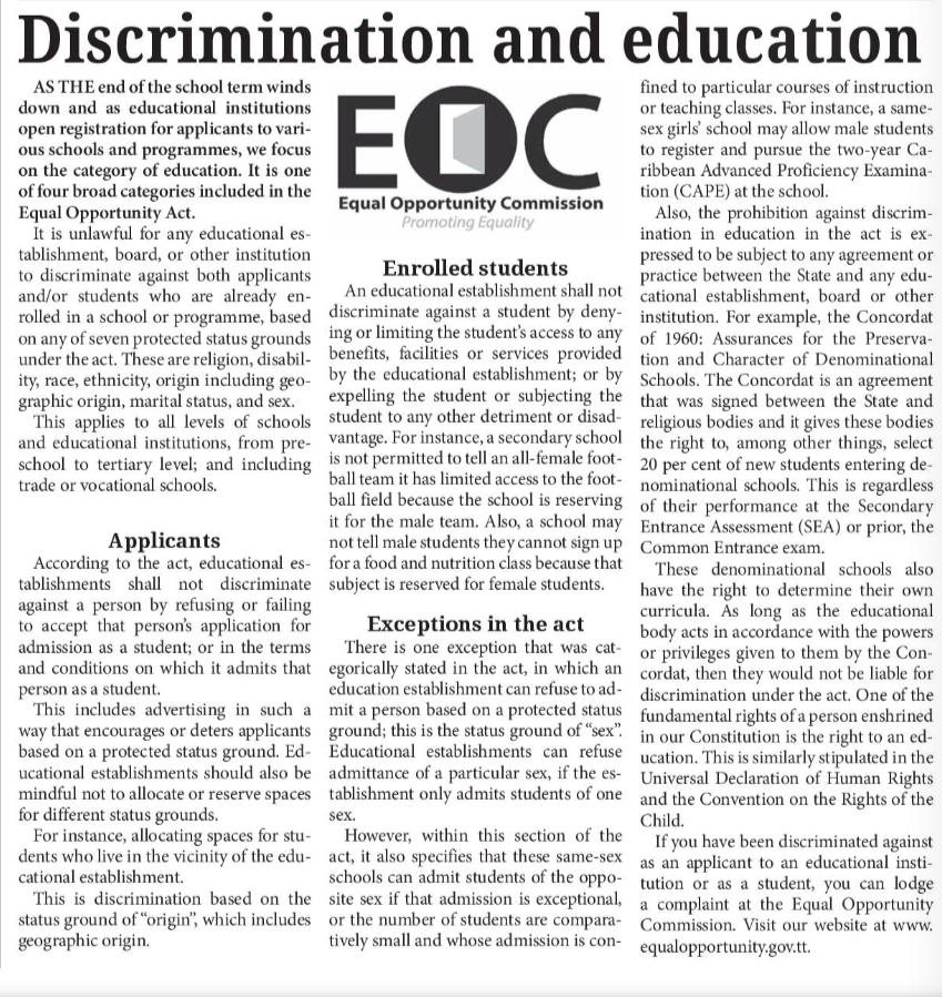 Discrimination and education